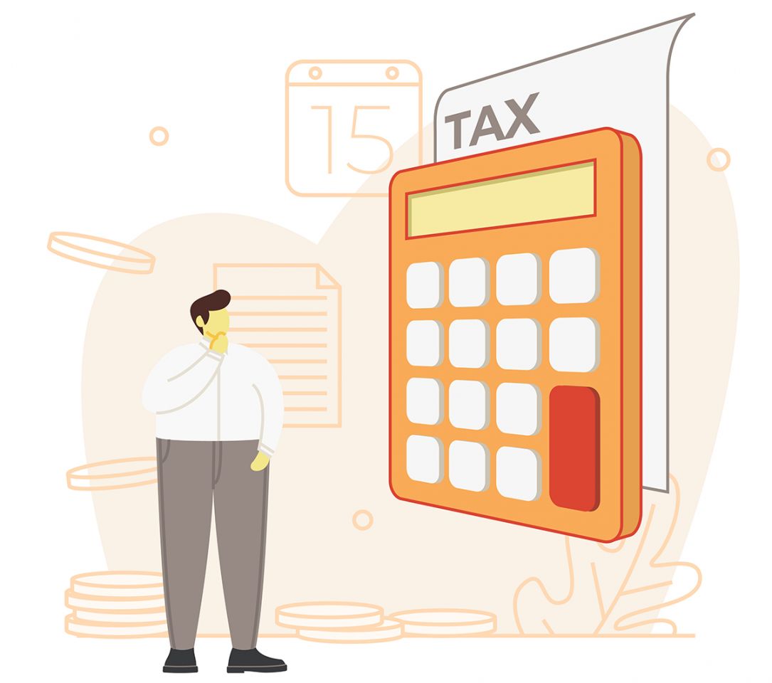 N-18_Business_Man_Calculating_for_Income_Tax_with_Big_Calculator_On_the_Tax_Day